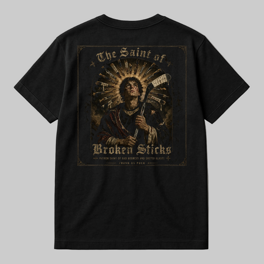 Saint of Broken Sticks T-Shirt | Fresh as Puck